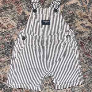 OshKosh B'gosh Kids Overalls in Gray and White Stripes